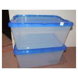 TWO TOTES CLEAR W/ LOCK LIDS