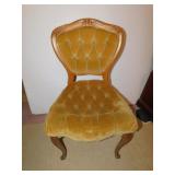 PARLOR CHAIR VELVET SEAT & BACK TUFTED GOLD