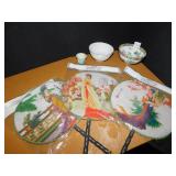 ORIENTAL FANS, RICE BOWLS