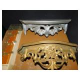 SILVER/GOLD SHELF, HOOK NEW IN BOX FOR COATS