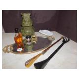 MIRRORED DRESSER TRAY, SOAP DISH, OBSESSION