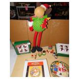 ORNAMENTS, MARY ENGELBREIT PLAQUE, 8 SNOWMEN,