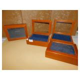 NAUTICA WOOD GLASS TOP CASES, 8 1/2" X 6 1/2" X