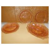 PINK DEPRESSION 6 LARGE 10 1/4", 2 - 8 1/4"