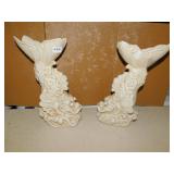 14" H PAIR OF VASES POTTERY