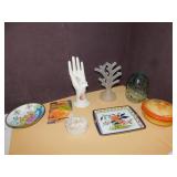 HAND PAINTED, GLASS VASE,