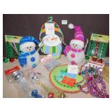 2 BATTERY OPERATED LIGHT UP SNOWMEN (APPROX. 9"