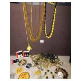 NEW STEELERS EARRINGS (3 PAIRS), BLACK N GOLD