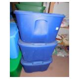 GROUP OF 3 BLUE TUBS