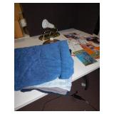 BASEBALL PRINTS LIGHT FIXTURE, TOWELS, BATTERY OP