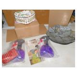 SHELL BOX AND DISH W/ CHIP ON SIDE