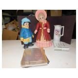 100 UNSCENTED TEA LIGHTS, 2 CERAMIC FIGURES, 14"