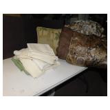QUEEN SIZE COMFORTER, TABLE CLOTHES ETC.
