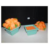 2 NEW HOMEWORX CANDLES PEACH SCENT WITH CERAMIC