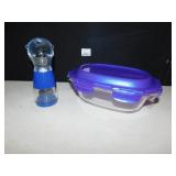 LOCK & LOCK GLASS COVERED CONTAINER, PEPPER/ SALT