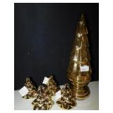 LED LIGHTED TREE GOLDEN COLOR 17" H, 4 LED SMALL