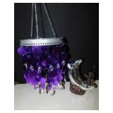 GLASS MOON WITH ANGEL SITTING, BATTERY OPERATED