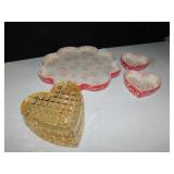 TEMP-TATION DECORATIVE DISH AND TWO SMALL HEART