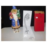 WATERFORD HANGING STAR, CERAMIC SANTA STATUE