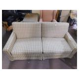 CREAM STRIPED COUCH 74"L 32"H 32"D