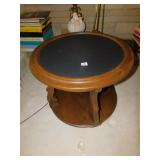 ROUND 26" BRANDT FURNITURE WOOD END TABLE WITH