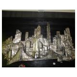 60" X 38" TIN BACK W/ MOLDED PLASTIC CITY OF
