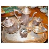 SILVERPLATE CHIPPENDALE PATTERN TEA SET +