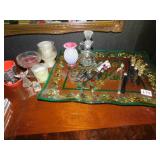 BLESS THIS HOUSE GLASS HOLIDAY TRAY, SPREADERS,