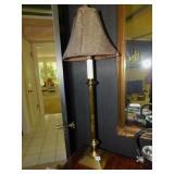 CANDLESTICK LAMP 34" H CLOTH TWO TONE SHADE