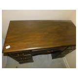 WOOD ANTIQUED KNEEHOLE DESK 42" X 20"