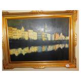 B. HARRY OIL ON CANVAS 25 1/2" H X 33 W BUILDING