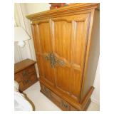 ARMOIRE 2 DOOR W/ 4 PULLOUT DRAWERS, 1 DRAWER