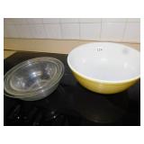PYREX BOWL, GLASS MIXING BOWLS