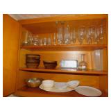 CHAMPAGNE GLASSES, ETCHED WINE GLASSES, WOOD