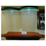 ROLLING PIN, CORKS SCREW WINE BOTTLE HOLDER