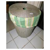 WICKER HAMPER GRAY W/ LINER 22" H X 17" W