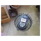 BASKETS, METAL BATTERY OP CANDLE HOLDER