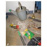 GALVANIZED WATER CAN, OIL CAN, GARDEN AND OTHER