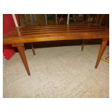 MID CENTURY WOOD COFFEE TABLE 36" W X 17" D X 14H