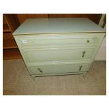 WOOD 3 DRAWER DRESSER LIGHT GREEN COLOR 32" W X