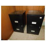 PAIR 2 DRAWER BLACK FILE CABINETS