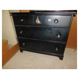 PAINTED MAPLE 3 DRAWER CHEST BLACK W/ SAILBOAT ON