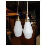 VINTAGE HANGING DROP LIGHTS 11" SHADES 28" DROP