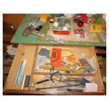 WALL OF TOOLS, WIRE, BERNZOMATIC TORCH, DRAWER