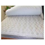 QUEEN 59" WIDE BED W/ SKIRT, BOX SPRING OLDER,