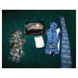 BRASS RAZOR AND HOLDER, HARLEY DAVIDSON TIE AND