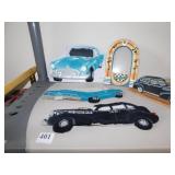 CAR PICTURE FRAME, CAR FABRIC PIECES, JUKE BOX