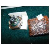 COMPASS LEATHER/RAWHIDE WALLET