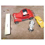GROUP OF PLASTIC TOY CARS, PUBLIC TRANSIT BANK