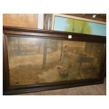 OIL ON CANVAS DAMAGED GIRL WITH FLOWERS SCENE 46L